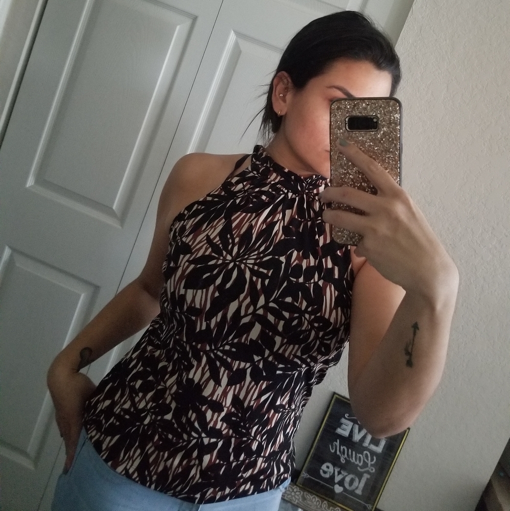 New York & Company Shelf Bra Sleeveless Blouse Med